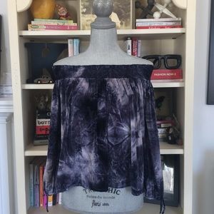 NWT American Eagle Velvet Off The Shoulder Top.